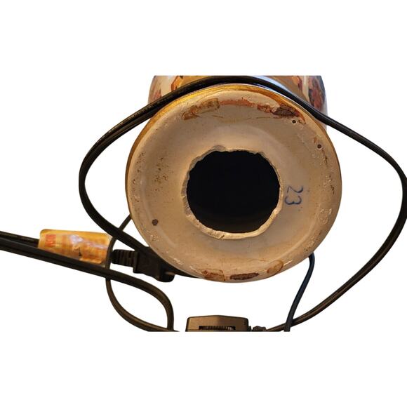 Vintage Antique Chinese Porcelain Mandarin Vase Table Lamp Hand Painted 17.5" - Picture 15 of 16